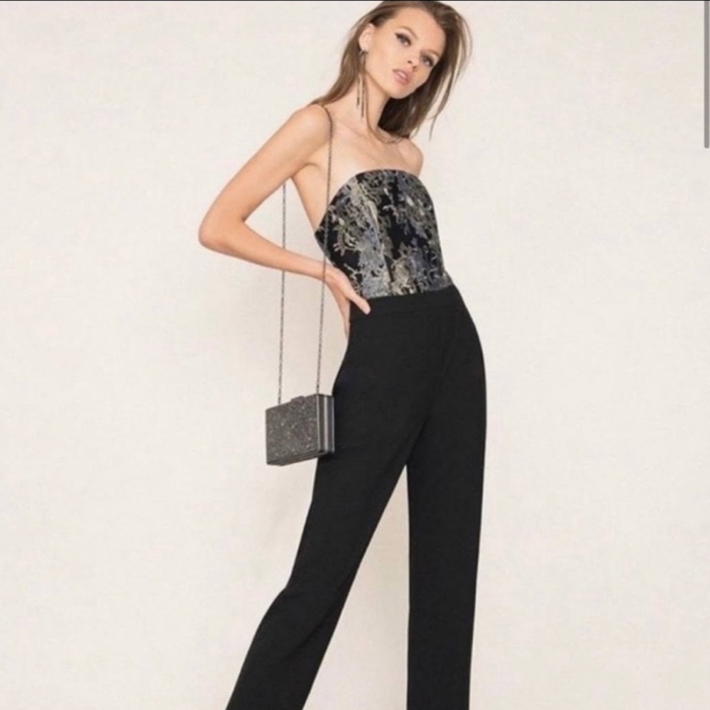 Strapless Embroided BCBG MAXAZRIA JUMPSUIT